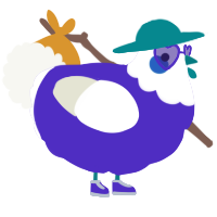 A indigo and white chicken with a head pattern