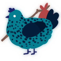A sea and tumblr chicken with a speckle pattern