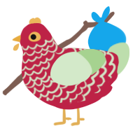 (unnamed), a crimson and gluppy chicken with a lace pattern