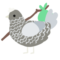 A ash and mist chicken with a lace pattern