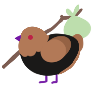 A sable and brown chicken with a head pattern