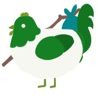 A white and leaf chicken with a head pattern