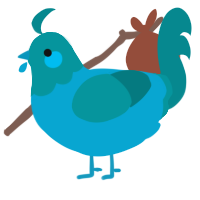 A cerulean and teal chicken with a head pattern