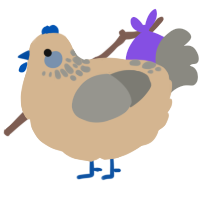 A beige and ash chicken with a neck-speckle pattern
