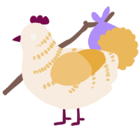 A cream and honey chicken with a half-bar pattern