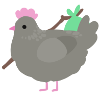 A ash chicken with a neck-speckle pattern