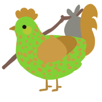 A grass and gold chicken with a speckle pattern