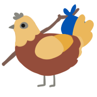 A russet and honey chicken with a head pattern