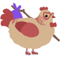 A beige and red chicken with a neck-band pattern