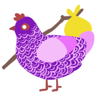 A violet and lavender chicken with a double-lace pattern