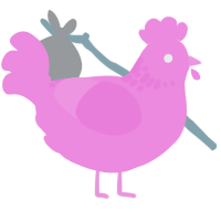 A leaf chicken with a neck-speckle pattern