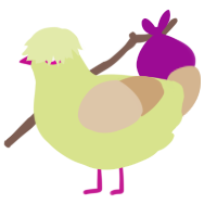 A lemon and beige chicken