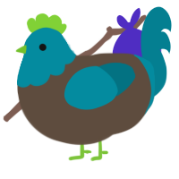 A bark and sea chicken with a head pattern