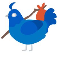 A sapphire and ultramarine chicken with a head pattern