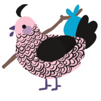 A rose and sable chicken with a double-lace pattern