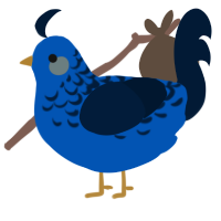 AY73, a ultramarine and tumblr chicken with a half-lace pattern