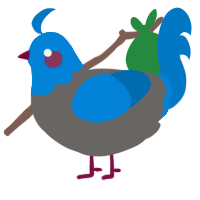 A grey and sapphire chicken with a head pattern