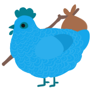 A sky chicken with a double-lace pattern