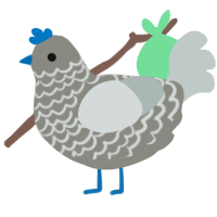 A ash and silver chicken with a lace pattern