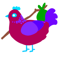 Danger Zone, a wine and blurple chicken with a neck-speckle pattern