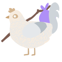 A cream and mist chicken with a double-lace pattern