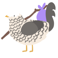 Manuscript, a cream and grey chicken with a lace pattern