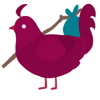 A maroon chicken with a head pattern
