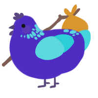 A indigo and aqua chicken with a neck-speckle pattern