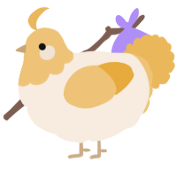 A cream and honey chicken with a head pattern