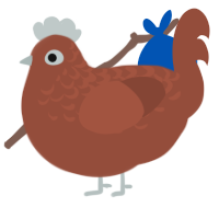 A russet chicken with a half-lace pattern