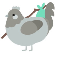 A silver and ash chicken with a head pattern