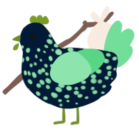 Glowshroom, a tumblr and spring chicken with a speckle pattern