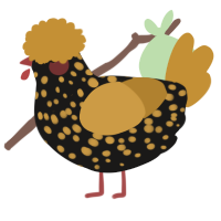 A sable and gold chicken with a speckle pattern
