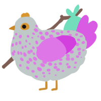 A silver and orchid chicken with a speckle pattern