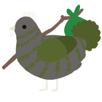 A grey and olive chicken with a bar pattern