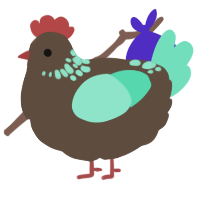 A bark and mint chicken with a neck-speckle pattern