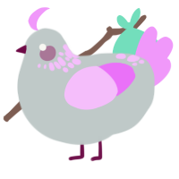 A silver and lavender chicken with a neck-speckle pattern