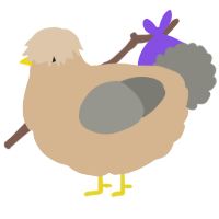 A beige and ash chicken