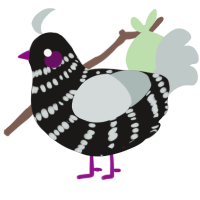 A sable and silver chicken with a bar pattern