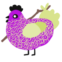 A amethyst and lemon chicken with a double-lace pattern