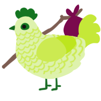 A apple and lime chicken with a lace pattern