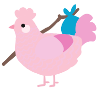 A rose and pink chicken with a lace pattern