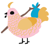 A rose and honey chicken with a lace pattern