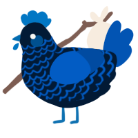 A tumblr and ultramarine chicken with a lace pattern