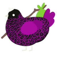 A black and plum chicken with a double-lace pattern