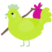 A lime chicken with a neck-band pattern
