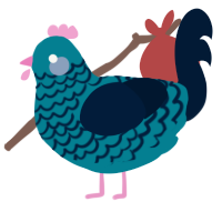 A sea and tumblr chicken with a lace pattern