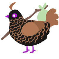 A sable and brown chicken with a lace pattern