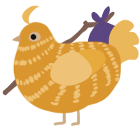 A orange and honey chicken with a bar pattern