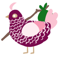 A wine and rose chicken with a lace pattern